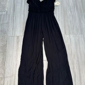 Altar'd State Black Ruffled Jumpsuit Medium